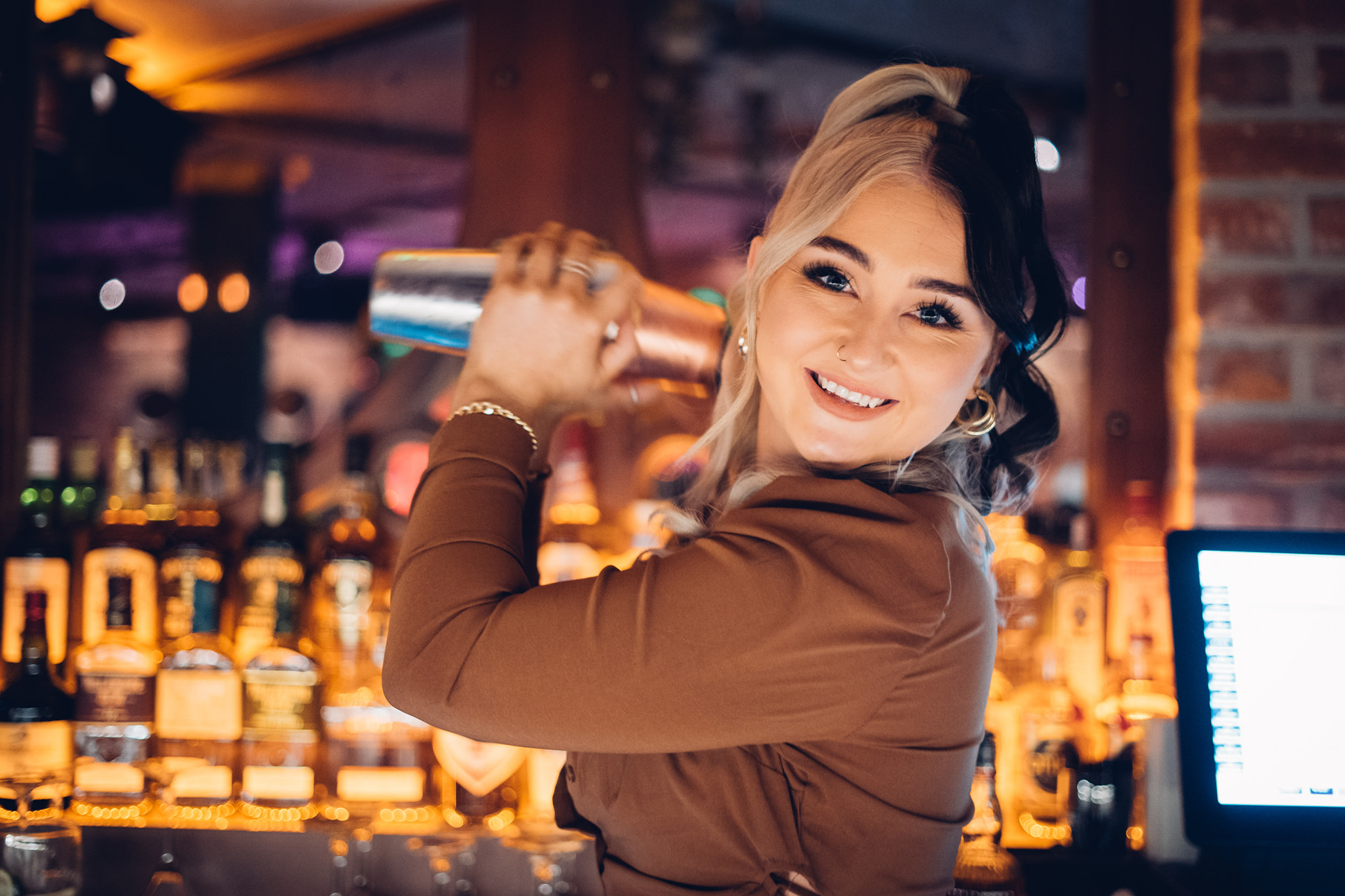 Bartender making a cocktail at The Venue, Athlone.