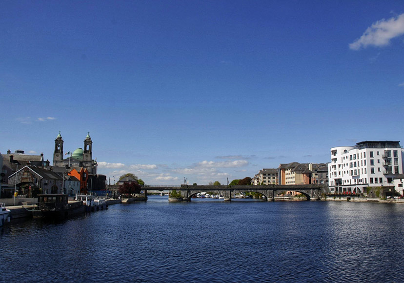 View of Athlone Town Bridge from the water.