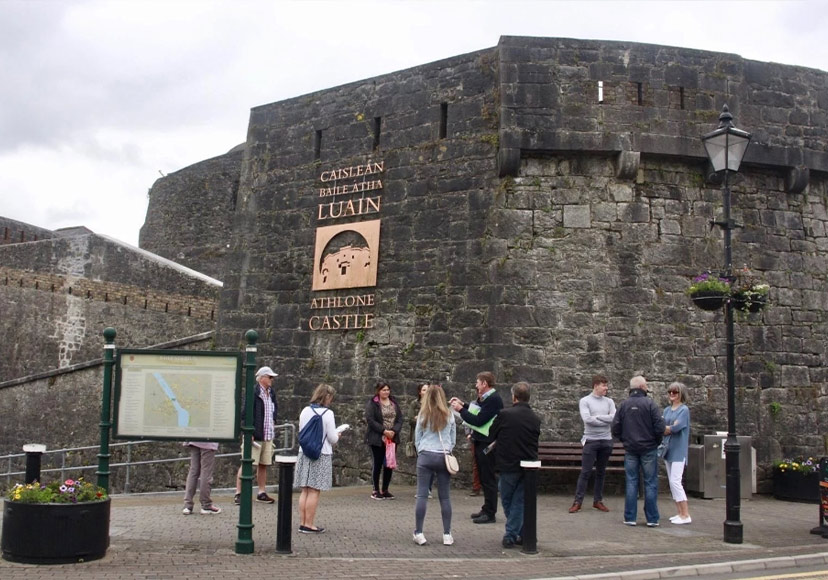 Guide discussing Athlone Castle's History as part of Athlone Guided Tours.