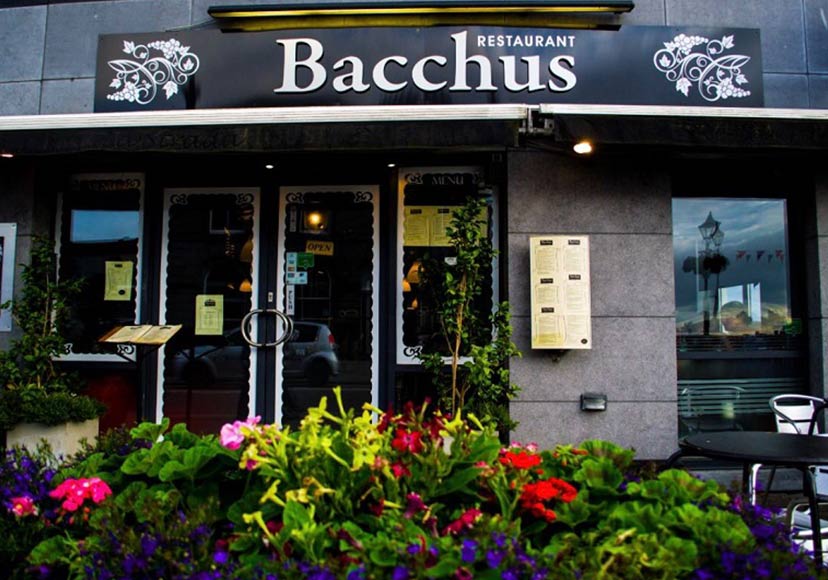 Outdoor view of Bacchus Restaurant.