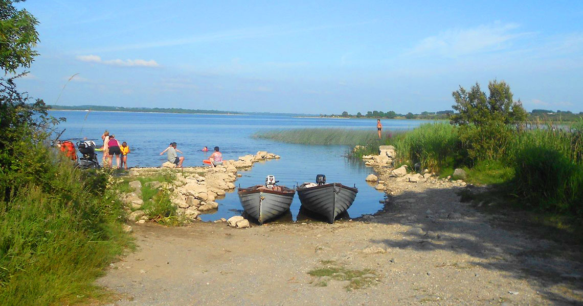 Visitors enjoying the lake at Galey Bay Camping.