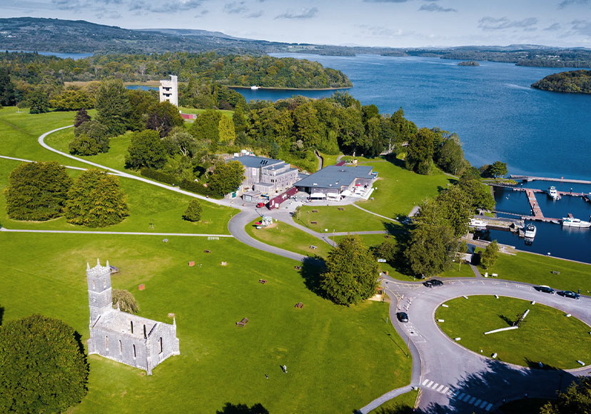 Aerial view of Lough Key Forest Park.