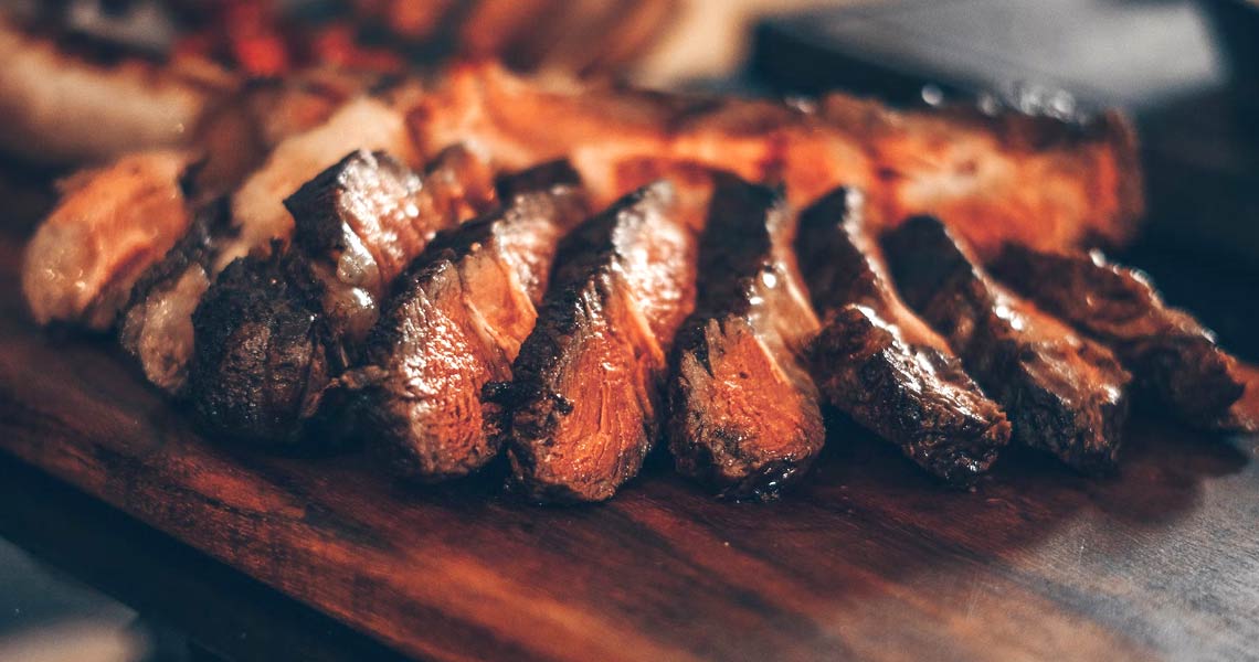 Freshly cut steak at 1810 Steakhouse.