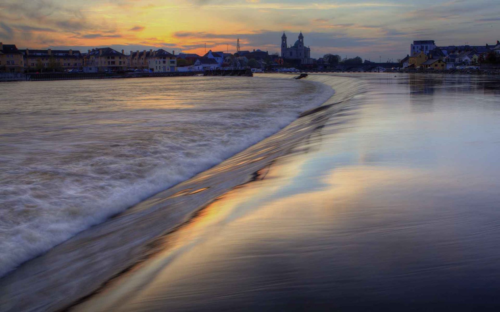 The River Shannon at dusk in Athlone.