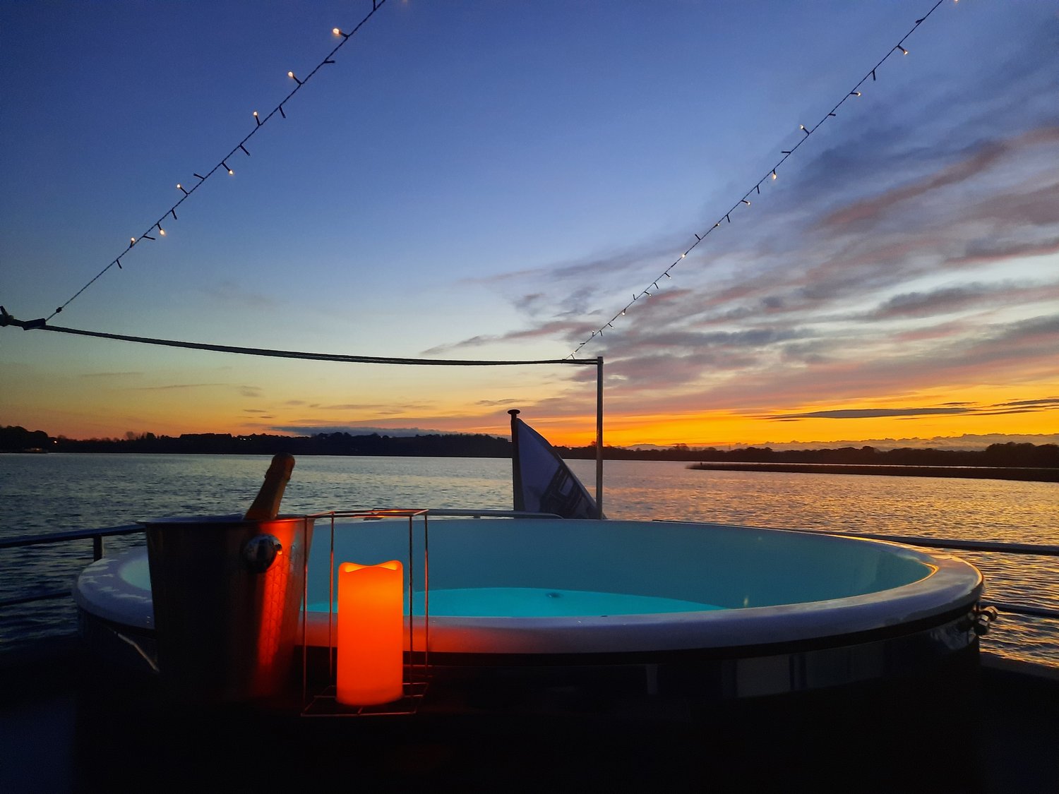 Hot Tub Boat sunset