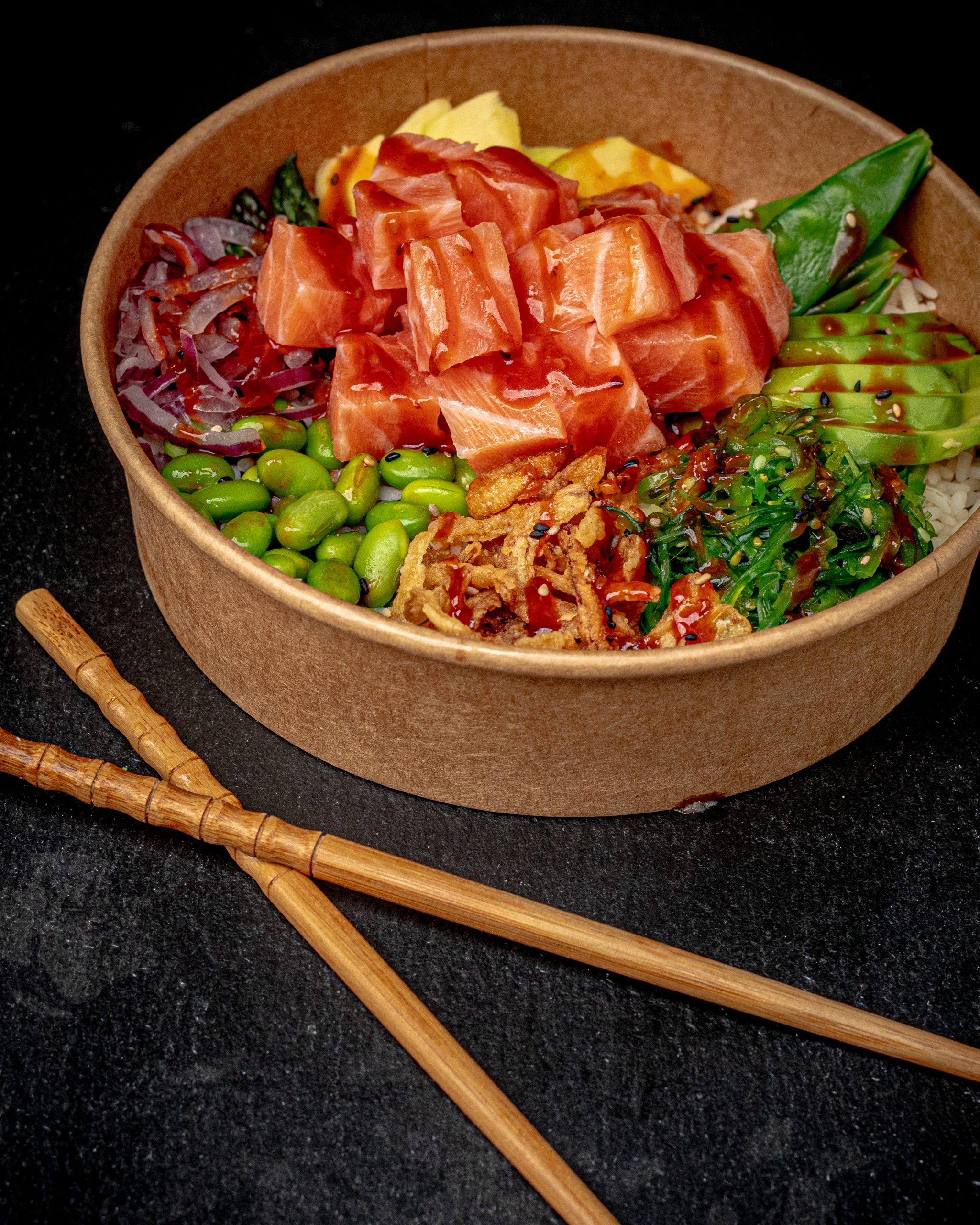 Umami Sushi salmon poke bowl