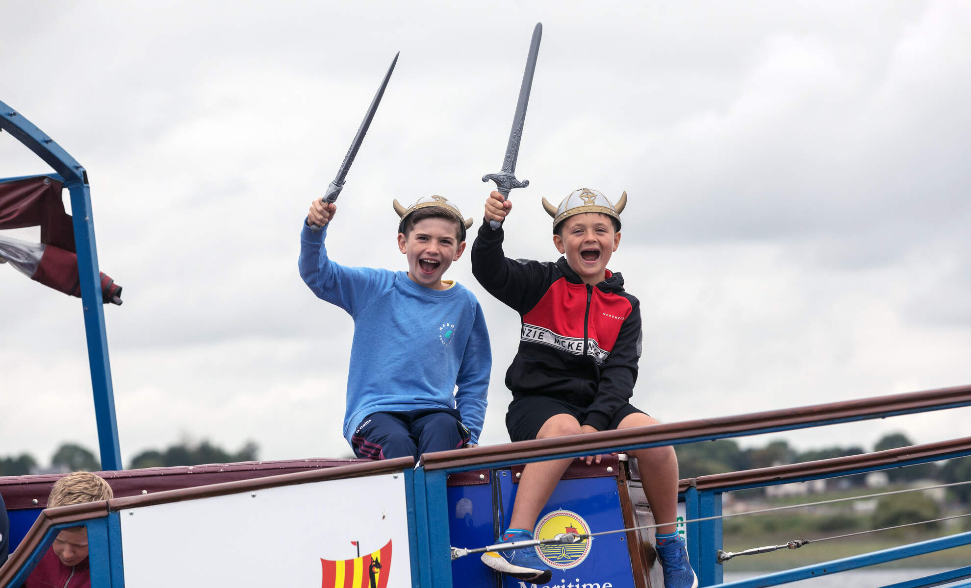 Kids Having fun on the Viking Boat