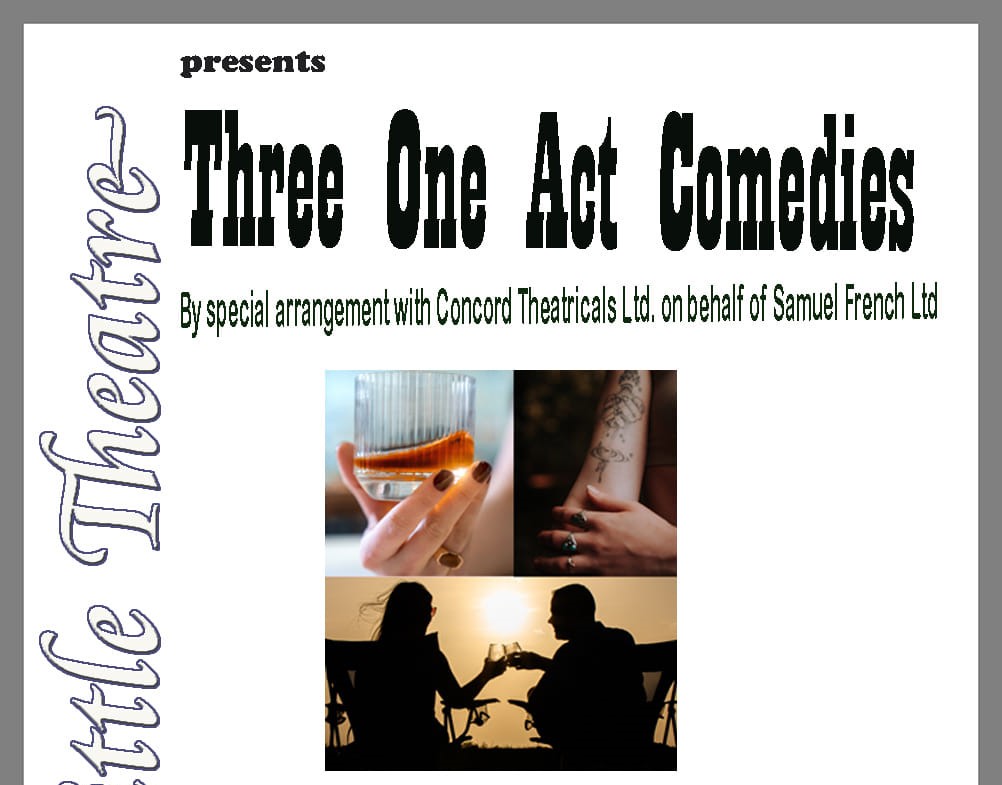 Three One Act Comedies Athlone Little Theatre