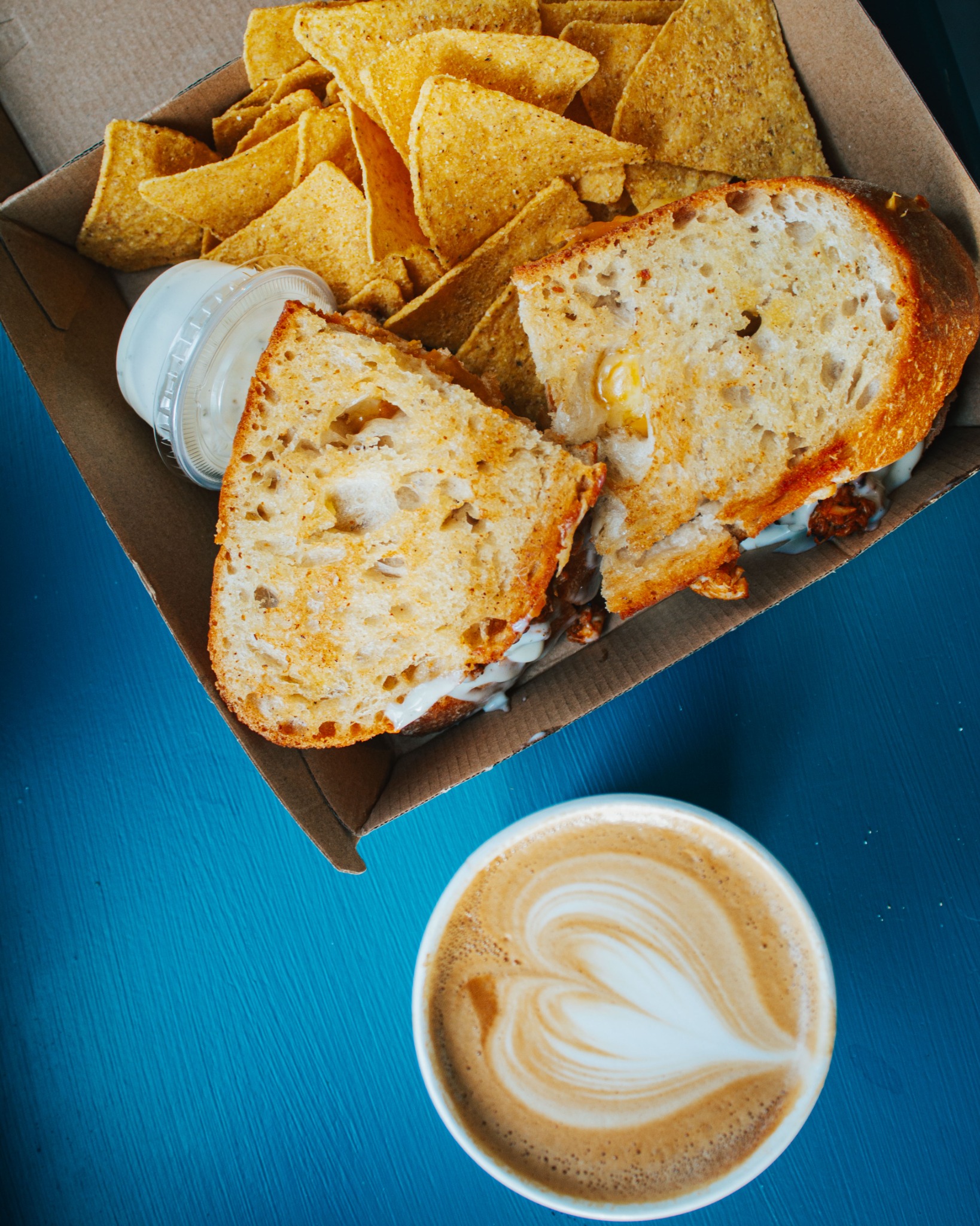 sourdough melt and coffee at the wandering elk athlone