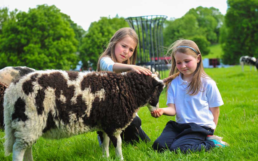 Photo of two girls at Glendeer Pet farm